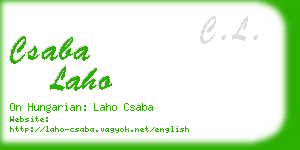 csaba laho business card